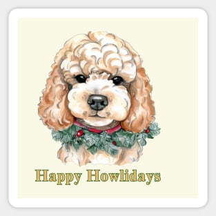 Happy Howlidays Cockapoo Sticker